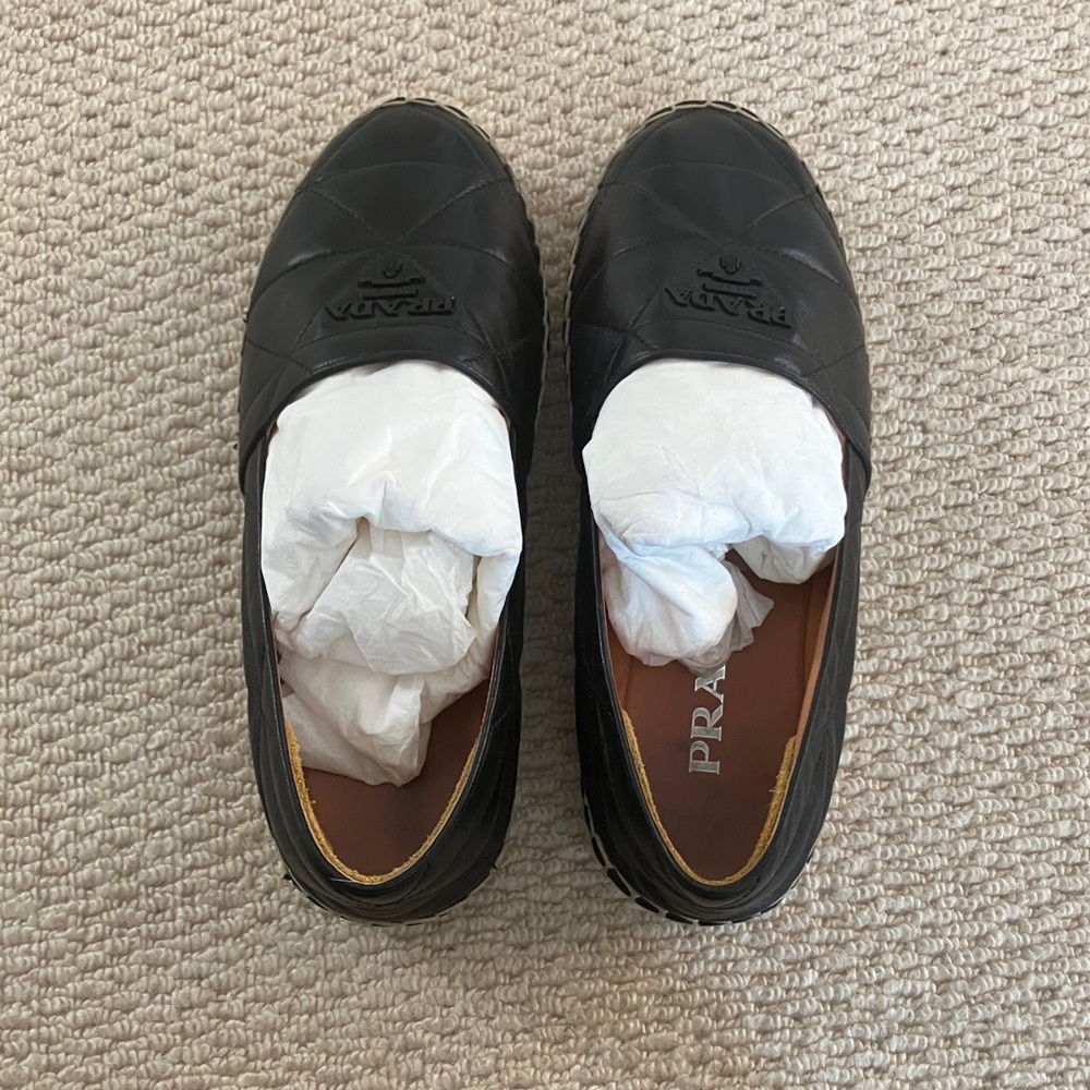 Prada Women’s Quilted Black Slip-On Loafers
